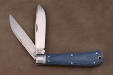 Rough Ryder Trapper Knife 4.12" Denim Micarta (RRR011) Heavy Trapper