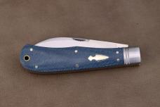 Rough Ryder Trapper Knife 4.12" Denim Micarta (RRR011) Heavy Trapper