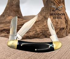 Smith & Wesson Sow Belly Pocket Knife #CH506BH Buffalo Horn Handle 3 Blade (114)