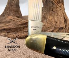 Smith & Wesson Sow Belly Pocket Knife #CH506BH Buffalo Horn Handle 3 Blade (114)