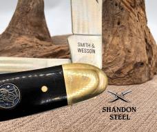 Smith & Wesson Sow Belly Pocket Knife #CH506BH Buffalo Horn Handle 3 Blade (114)