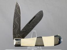 BEAR & SON CHIV223LD Limited Edition Damascus Ivory Jumbo Trapper Knife IN OMP BOX