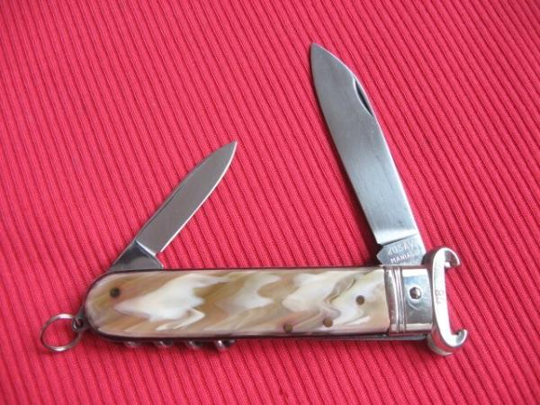 VINTAGE ROSA V. MANIAGO INOX STAMPED ITALIAN MANUAL SHELL PULLER KNIFE