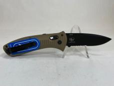 BENCHMADE USA 5000BKSN Mel Perdue Design Tan Axis Lock Auto Presidio w/ OMP BOX