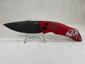 KERSHAW AUTO 7100RDBW Custom Deadpool Red Launch 1
