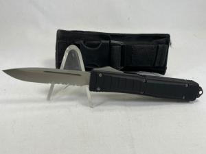 2004 MICROTECH Ultratech II Black Serrated OTF Automatic #188 w/ Sheath