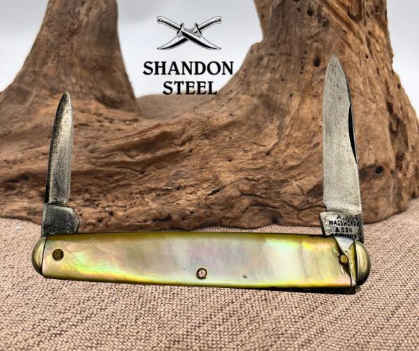 A.W. Wadsworth and Son-Germany-2 Blade Pearl Equal End Pen Pocket Knife (123) A.W. Wadsworth and Son-Germany-2 Blade Pearl Equal End Pen Pocket Knife (123)