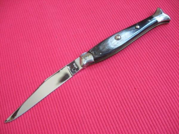 Vintage Italian 10" Fish Picklock STILETTO Horn Switchblade Knife.