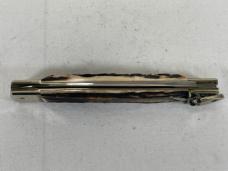 HUBERTUS KNIVES 10-inch Genuine Stag Drop Point Leverlock Automatic