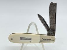 2009 REMINGTON UMC USA RB477-D Mam Ivory Damascus Veteran Razor Barlow w/ OMP