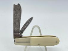 2009 REMINGTON UMC USA RB477-D Mam Ivory Damascus Veteran Razor Barlow w/ OMP