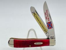 1995 CASE DR6254 SS Civil War Confederate Red Jigged Bone Trapper w/ OMP Box