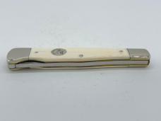 Vintage WEIDMANNSHEIL Solingen Antique Ivory Damascus Lockback w/ OMP Box