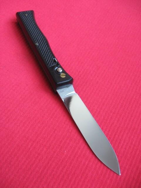 Vintage French FLORINOX Rostfrei Checkered Switchblade Knife  