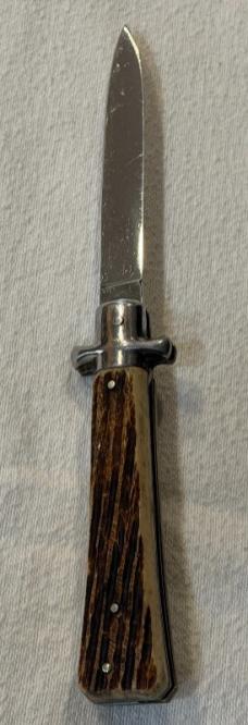Bargeon Inox Stag Bone Handle Switchblade Knife