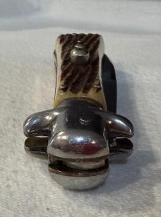 Bargeon Inox Stag Bone Handle Switchblade Knife