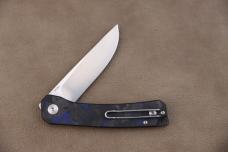 QSP Osprey - 3.25" 14C28N, Black/Blue G10/CF Folding QS139G1