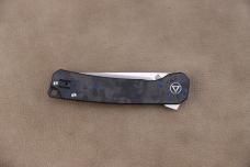 QSP Osprey - 3.25" 14C28N, Black/Blue G10/CF Folding QS139G1