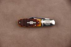 Rough Rider 201 Barlow Folding Pocket Knife with Amber Bone Handle
