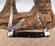 Western USA Vintage 3 Blade Stockman Knife Jigged Delrin 445 A Carbon Steel(131)