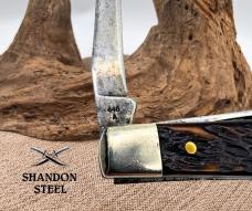 Western USA Vintage 3 Blade Stockman Knife Jigged Delrin 445 A Carbon Steel(131)