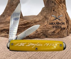 NOVELTY KNIFE CO MADE IN USA 2 BLADE FOLDING JACK KNIFE "ABC Dayton 1975" (26)