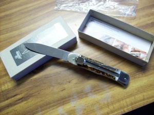 Hubertus Knife Solingen, Germany Large Size 11 Spear-Point Blade Genuine Stag/Antler NIB