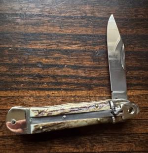 Hubertus 10cm Leverlock Stag Clip Blade