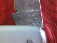 Schrade Cut Co 2 blade Pearl Pen Knife 3 5/16" closed