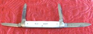 Schrade Cut Co. 4 bl pen knife w/pearl scales. UNSHARPENED