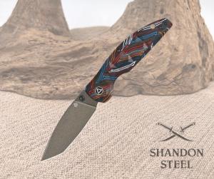 QSP Turtle Punk Pocket Knife 14C28N Blade Colorful G10 Handle QS158-A2