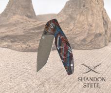 QSP Turtle Punk Pocket Knife 14C28N Blade Colorful G10 Handle QS158-A2