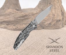 QSP Turtle Punk Pocket Knife 14C28N Blade Black/White G10 Handle QS158-B1