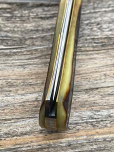 GEC NORTHFIELD ** 235120-L ANTIQUE AUTUMN NATURAL BONE PIONEER TRAPPER 1095 CARBON STEEL KNIFE