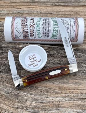 GEC NORTHFIELD ** 130224 ANTIQUE YELLOW SPRING FIELD BONE CONGRESS CLERK 1095 CARBON STEEL KNIFE