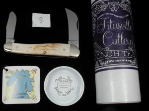 Titusville Cutlery Mammoth Ivory Bark Rooster Comb Farmer Knife Super Rare 1 of 70 COA USA Made 2024