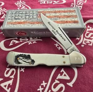 2021 Case Harvey's Hardware exclusive Mini Copperlock 61749L SS. Smooth Natural Bone handles. NIB