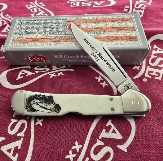 2021 Case Harvey's Hardware exclusive Mini Copperlock 61749L SS. Smooth Natural Bone handles. NIB
