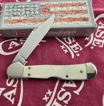 2021 Case Harvey's Hardware exclusive Mini Copperlock 61749L SS. Smooth Natural Bone handles. NIB