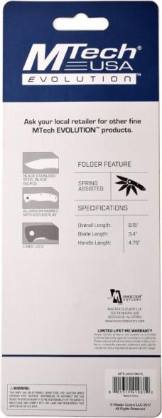 MTech Evolution MTE-A002-BK Spring Assisted Knife