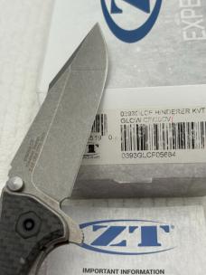 Zero Tolerance ZT 0393GLCF Rick Hinderer Design Folder New In Box