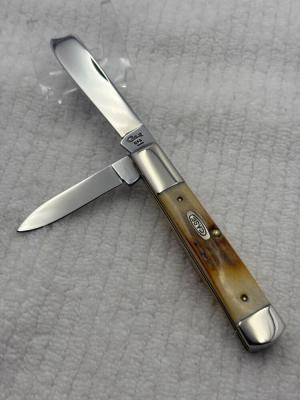 Case XX 1993-1999 5 Dot 2 Blade 52005 RAZSS Pocket Knife Stag Handle (25)