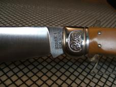 SCHRADE SC535 VINTAGE 1984 LINEN MICARTA CLASP CLIP POINT FOLDING KNIFE WITH CARVED SILVER BOLSTERS