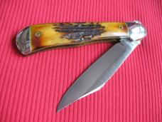 Vintage JAEGER BROS. Stag AERIAL Switchblade Knife