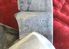 SCHRADE WALDEN 3 blade stock knife w/peach seed bone scales