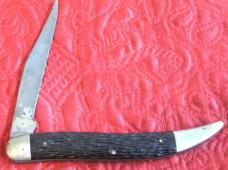 ROBESON 1 blade "Toothpick" w/ jigged black scales. WW2 vintage. #612407