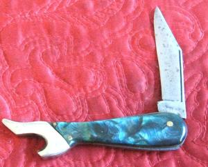 UTICA Knife amp Razor 1 bladequot Leg Knifequot w green Pyremite scales