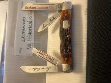 (RED) SPECIAL MADE BONE CASE CONGRESS MINT DEEP ETCHED ALL BLADES