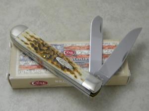 Case XX USA 1 Dot Amber Bone 6254 Trapper Knife NIB