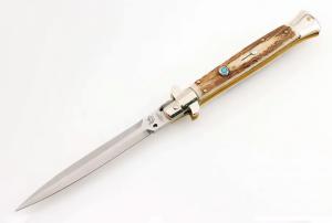 Latama Custom 28cm Picklock Italian Stiletto, Walt's, Stag Horn Scales, NEW IN BOX c.2022